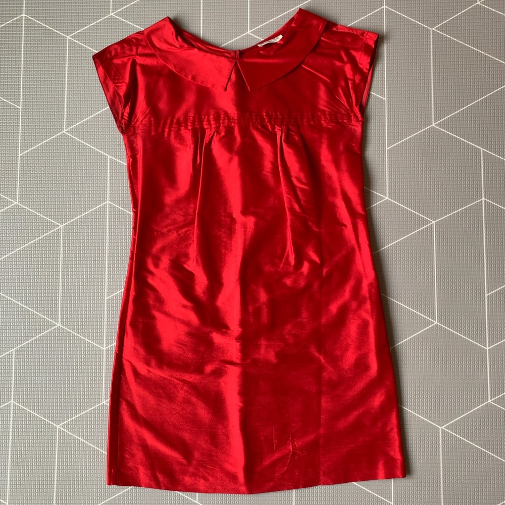 Massimo Dutti silk red mini dress